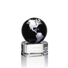 Employee Gifts - Dundee Black/Silver Globe Crystal Award