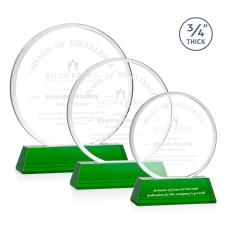Blackpool Green on Newhaven Circle Crystal Award - Colored Crystal Awards