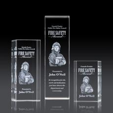 Employee Gifts - Dakota 3D Rectangle Crystal Award