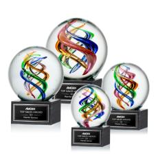 Employee Gifts - Galileo Globe on Square Marble Base Glass Award