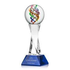 Galileo Blue on Langport Base Towers Glass Award - Glass Awards
