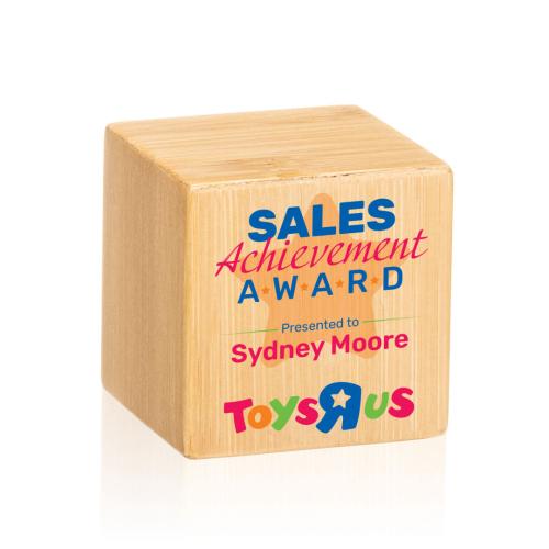 Awards and Trophies - Kenilworth Full Color Cube Square / Cube Wood Award