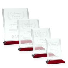 Employee Gifts - Embassy Jade/Rosewood (Vert) Rectangle Glass Award