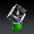 Burrill 3D Green on Marvel Base Square / Cube Crystal Award