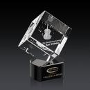 Burrill 3D Black on Paragon Base Square / Cube Crystal Award