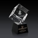 Burrill 3D Black on Robson Base Square / Cube Crystal Award