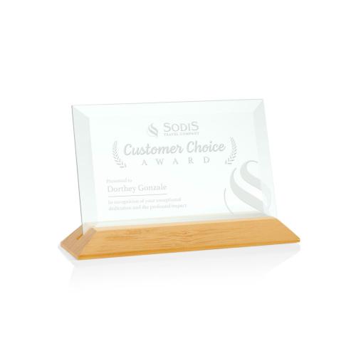 Awards and Trophies - Embassy Jade/Bamboo (Horiz) Rectangle Glass Award