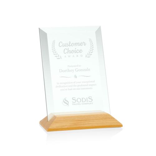 Awards and Trophies - Embassy Jade/Bamboo (Vert) Rectangle Glass Award