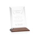 Embassy Starfire/Walnut (Vert) Rectangle Crystal Award