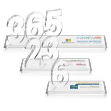 Northam Milestone Full Color  Clear Number Crystal Award - Full Color Imprint