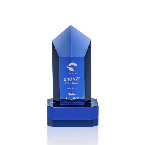 Awards and Trophies - Jolanda Blue/Blue  on Base Towers Crystal Award
