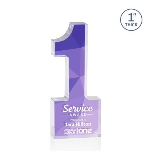 Awards and Trophies - Astoria  Double-Sided Full Color Number Acrylic Award