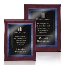 Oakleigh/Caprice Plaque - Rosewood/Blue  - Plaque Awards