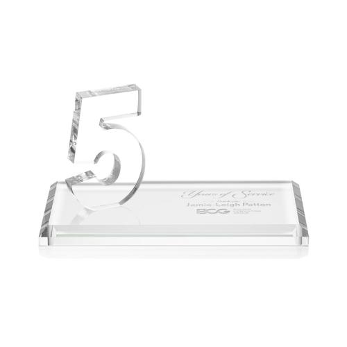 Awards and Trophies - Northam Anniversary Clear Number Crystal Award