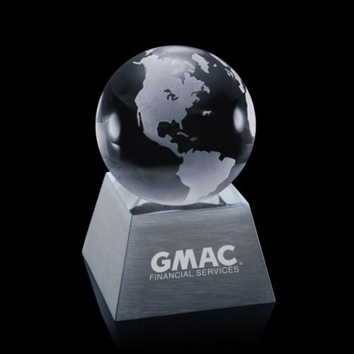 Corporate Gifts - Desk Accessories - Paperweights - Globe on Aluminum Base