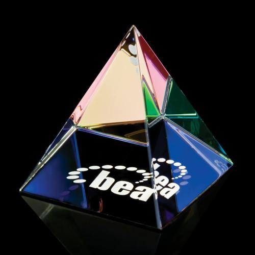 Corporate Gifts - Desk Accessories - Paperweights - Colored Pyramid Paperweight
