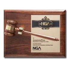 Employee Gifts - Removable Gavel Plaque - Piano Finish