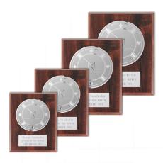 Employee Gifts - Etch/Frosted Plaq - Walnut Finish/Silver