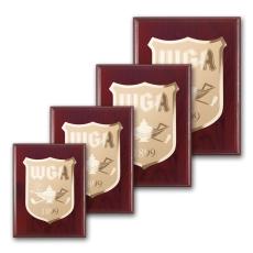 Employee Gifts - Etch/Frosted Plaq - Mahogany/Gold