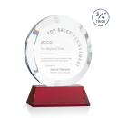 Gibralter Red on Newhaven Circle Crystal Award