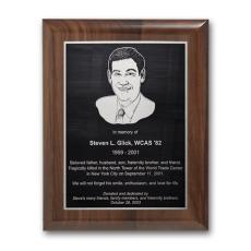 Etch/Antiqued Plaq - Walnut Piano Finish - Awards and Trophies