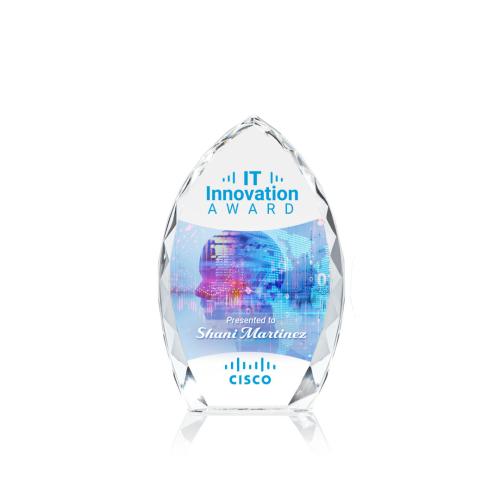 Awards and Trophies - Wilton Full Color Clear Peaks Crystal Award