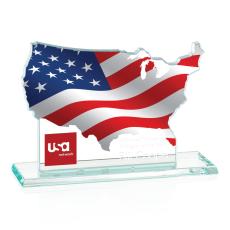 Employee Gifts - Map of USA Unique Glass Award