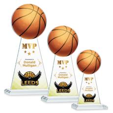 Edenwood Basketball Full Color Clear Towers Crystal Award - Full Color Imprint
