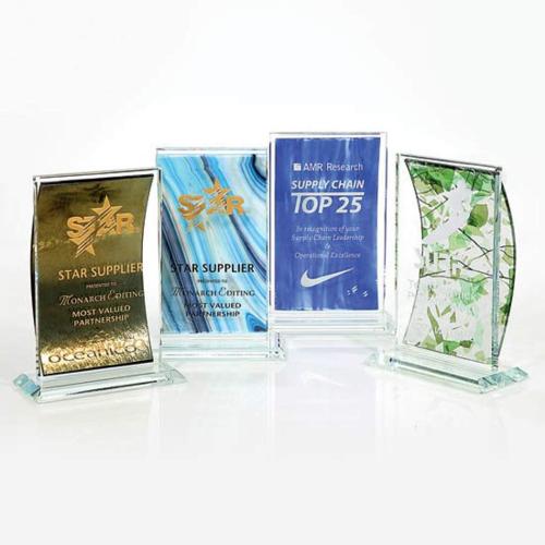 Awards and Trophies - Crystal Awards - Glass Awards - Art Glass Awards - Starfire Fusion Rectangle Glass Award