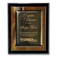 Employee Gifts - Brown Metallic Rectangle Glass Award