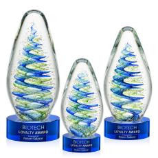 Employee Gifts - Jezebel Blue on Stanrich Base Tear Drop Glass Award