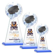Employee Gifts - Edenwood Hockey Full Color Sky Blue Towers Crystal Award