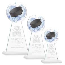 Employee Gifts - Edenwood Hockey Full Color/Etch White Towers Crystal Award
