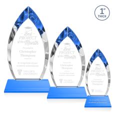 Marinello Sky Blue on Base Peaks Crystal Award - Crystal Awards