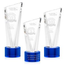 Plymouth Blue on Marvel Base Peaks Crystal Award - Awards and Trophies