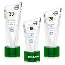 Plymouth Full Color Green on Marvel Base Peaks Crystal Award