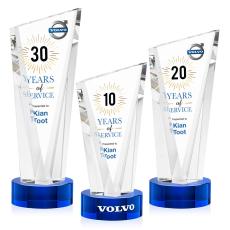 Plymouth Full Color Blue on Stanrich Base Peaks Crystal Award - Awards and Trophies