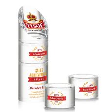 Atlantis Stacker Full Color Clear Towers Crystal Award - Full Color Imprint