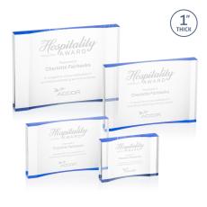 Employee Gifts - Langworth Blue Rectangle Acrylic Award