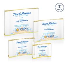 Langworth Full Color Gold Rectangle Acrylic Award - Awards and Trophies