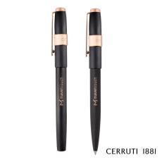 Employee Gifts - Cerruti 1881 Block Brushed Ballpoint Pen & Rollerball Pen Gift Set