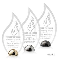 Employee Gifts - Vulcan Hemisphere Laser Engraved Flame Acrylic Award