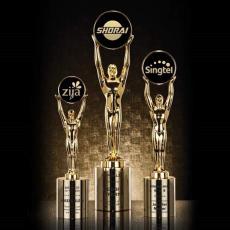Employee Gifts - Champion Circle on Cylinder Metal Award