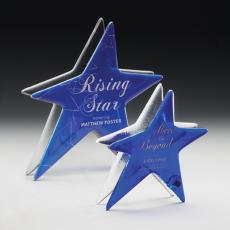 Employee Gifts - Sapphire Art Star Glass Award