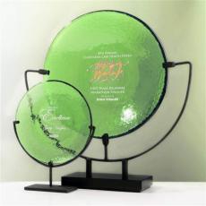 Employee Gifts - Spinoza Celery Circle Glass Award