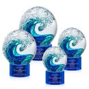 Surfside Blue on Marvel Base Globe Glass Award