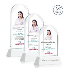 Blake Full Color White on Newhaven Peaks Crystal Award - Full Color Imprint