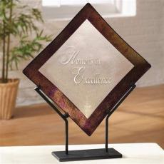 Employee Gifts - Bronze Border Diamond Glass Award