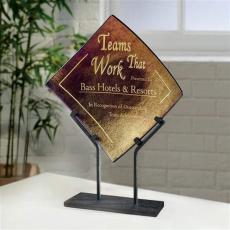 Employee Gifts - Bronze Iridescence Diamond Glass Award