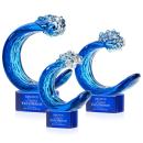 Oceana Blue on Paragon Base Circle Glass Award